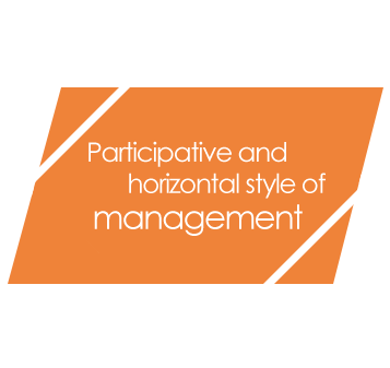 Participative and horizontal style of management